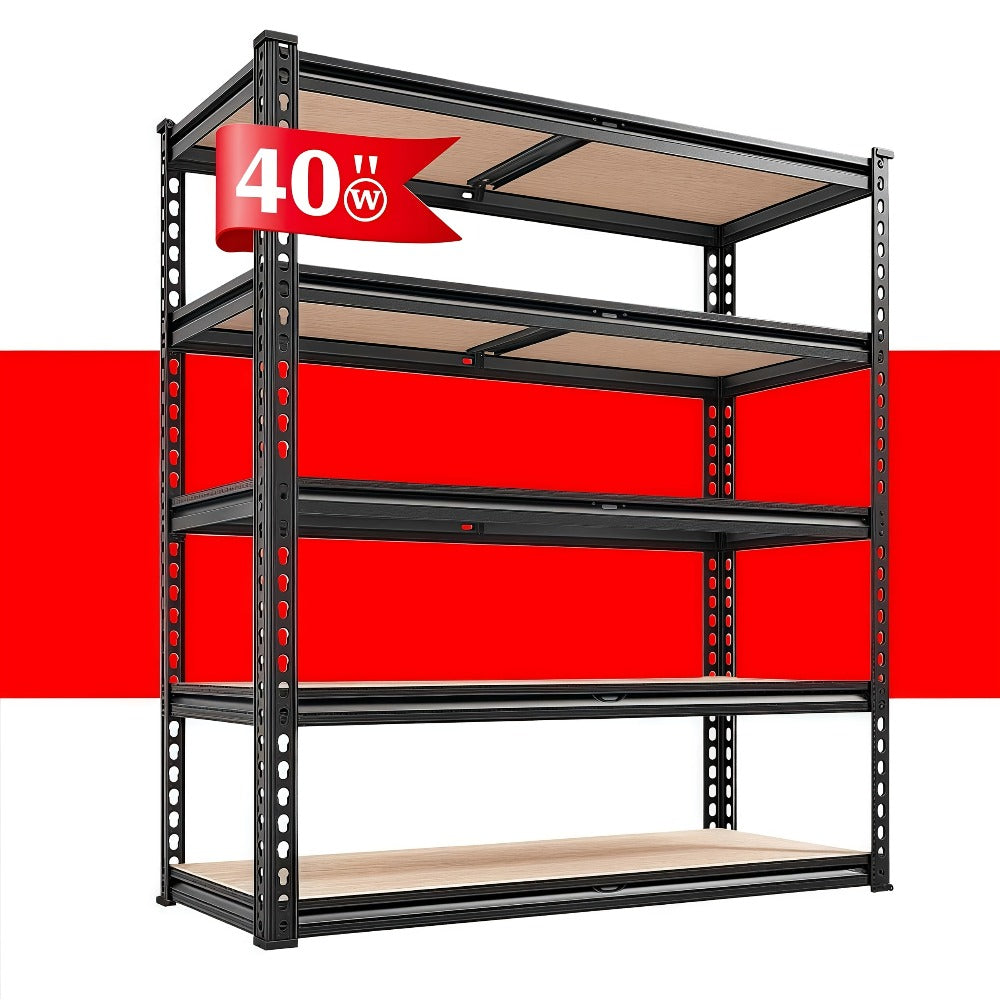 5-Tier Garage Shelving Unit with Adjustable Steel Shelves in Three Size and Capacity Options for Garage, Basement or Workshop