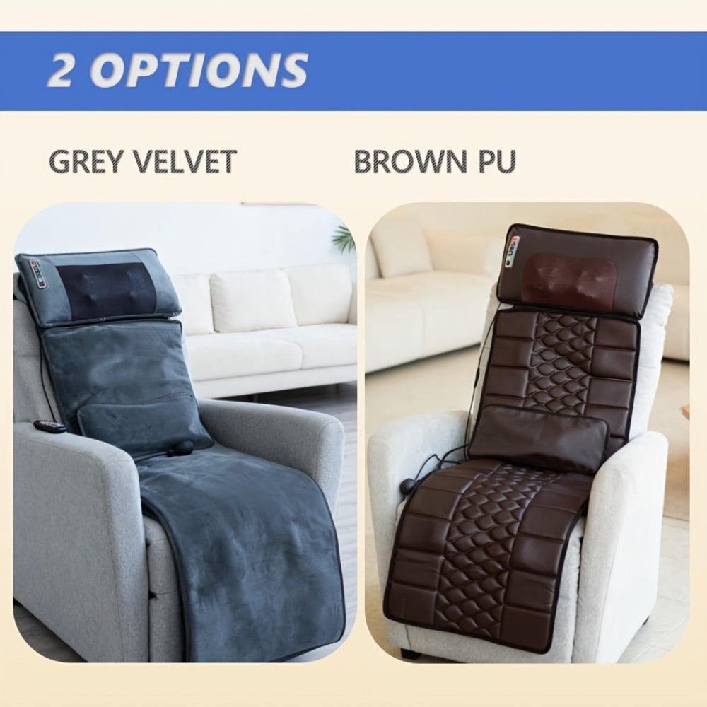 Full Body Shiatsu Massage Mattress, 10-Zone Vibration with Neck Kneading & Hot Compress for Home or Salon Spa Use