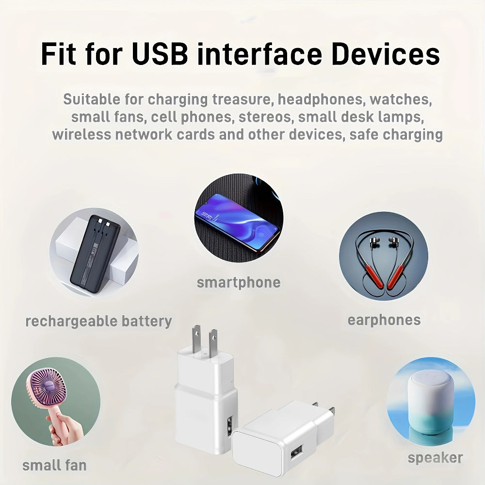 USB Wall Charger Compatible with Samsung Galaxy S25 S24 S23 S22 S21 S20 S10 S9 S8 S7 Note 10 - Adaptive 5V 2A Fast Charging