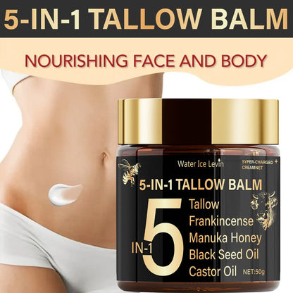 Beef Tallow Cream with Honey & Castor Oil - Deep Hydration Face & Body Cream - Skin for Entryways, Bedrooms and Living Spaces
