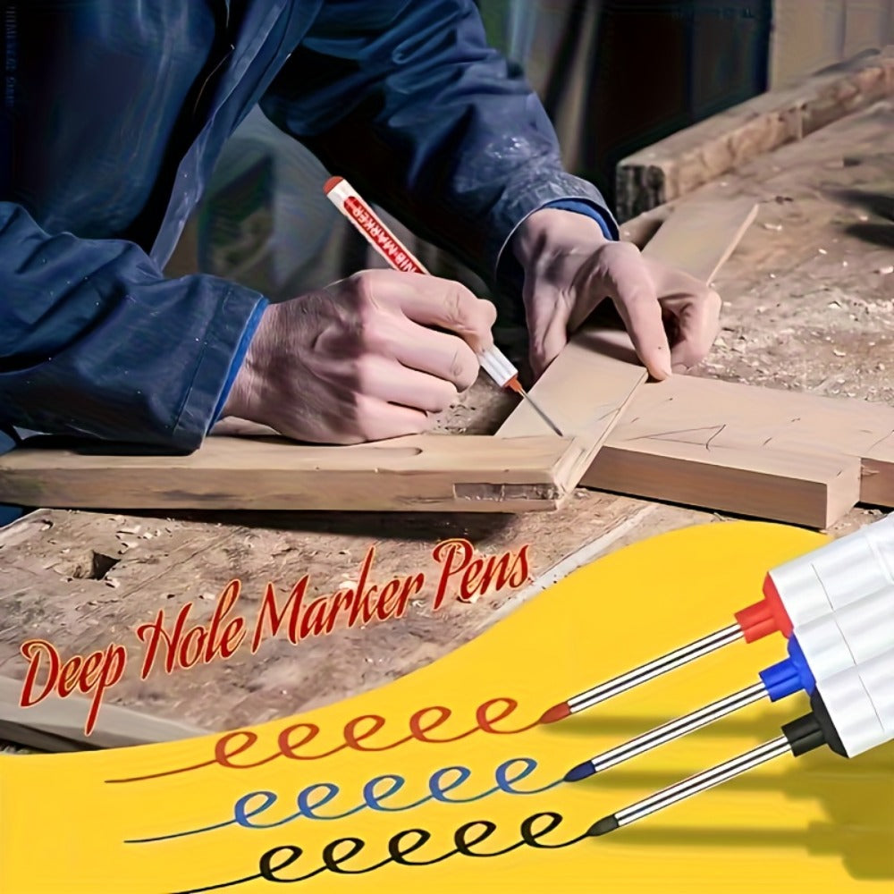 Deep Hole Marking Pens 29 Pack – Long Point Oil-Based Woodworking Markers, Multi-Color Red Blue Black Pencils for Wood, Ceramic