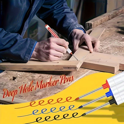 Deep Hole Marking Pens 29 Pack – Long Point Oil-Based Woodworking Markers, Multi-Color Red Blue Black Pencils for Wood, Ceramic