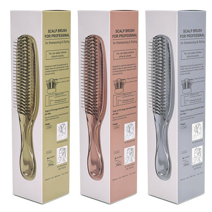 Air Cushion Comb Scalp Massage Brush Anti-Static Detangling Hair Comb Electroplated Flexible Cushion Pins Frizz Control Stimulates Hair