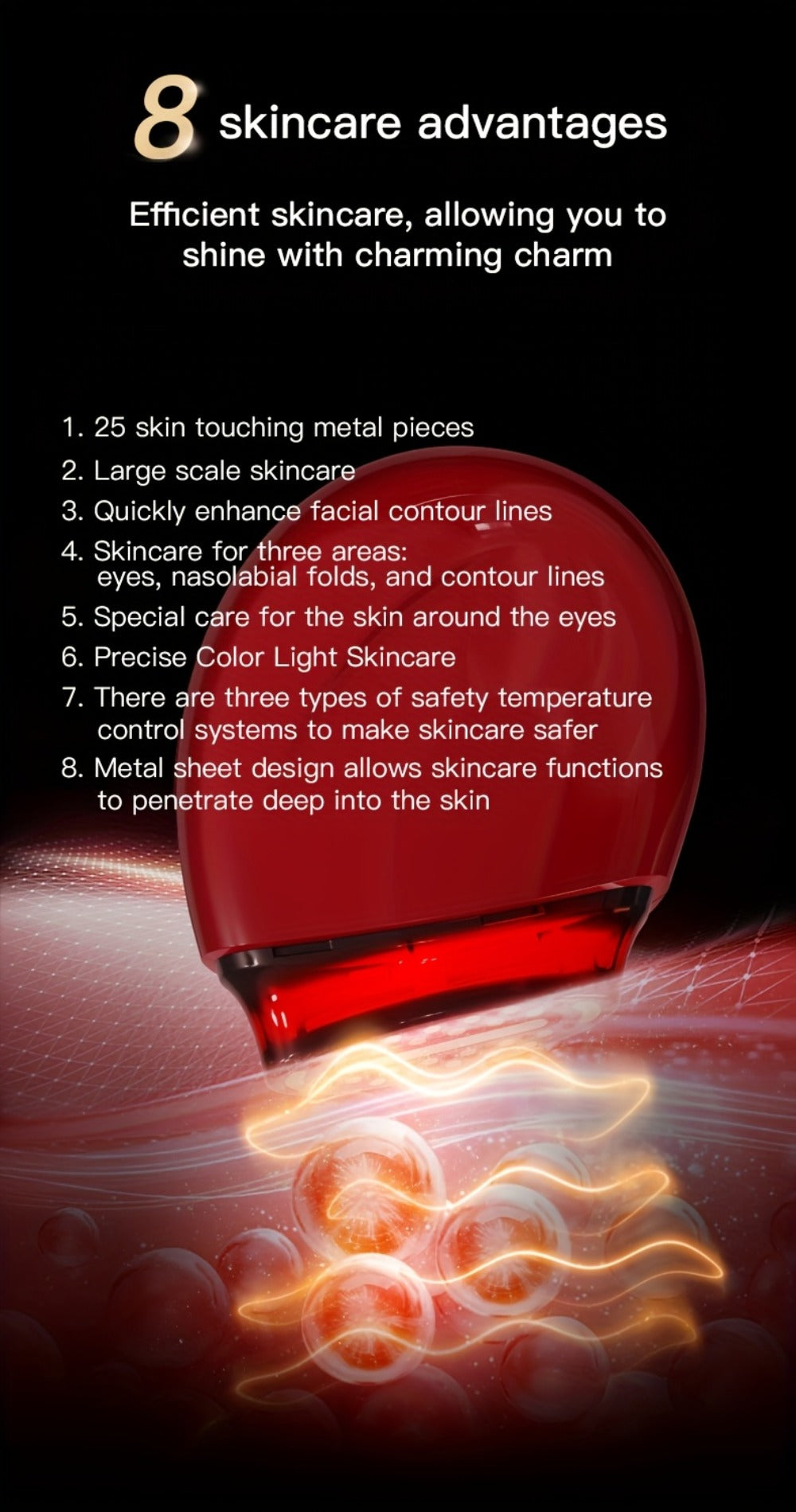 Handheld Beauty Device 3-in-1 Skincare Modes - USB Rechargeable Facial Care Tool with Color Light Therapy