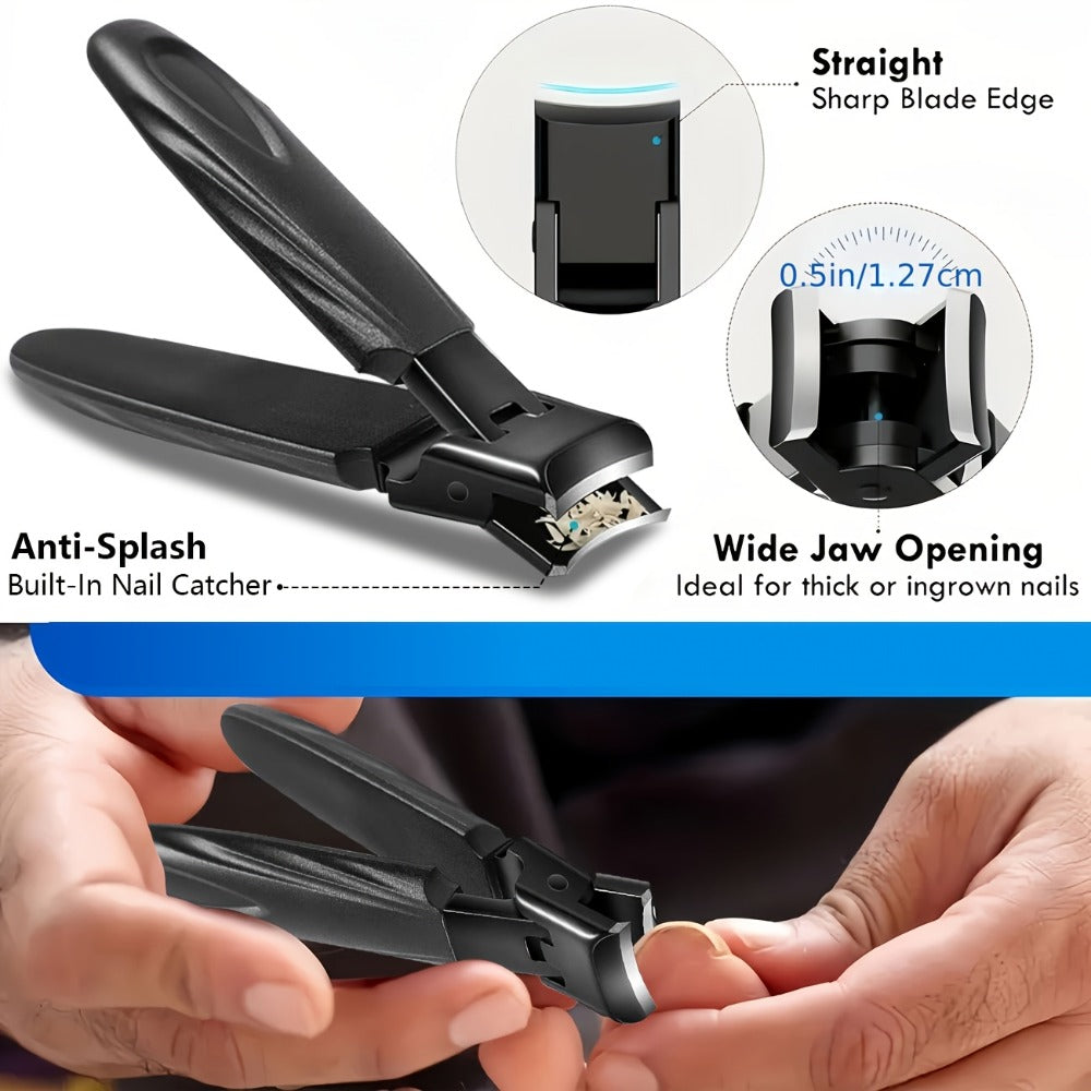 Seven-Piece Toenail Tool Set with Four Black-Handle Clippers, File and Two Slim Detail Tools