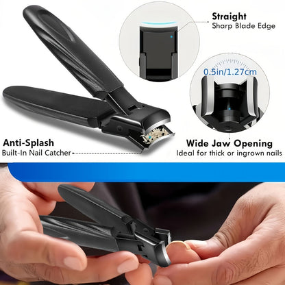 Seven-Piece Toenail Tool Set with Four Black-Handle Clippers, File and Two Slim Detail Tools