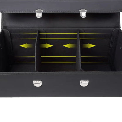 Car Trunk Organizer, Foldable PU Leather and Oxford Box with Adjustable Dividers in 12.15 Gallon or 32L Sizes