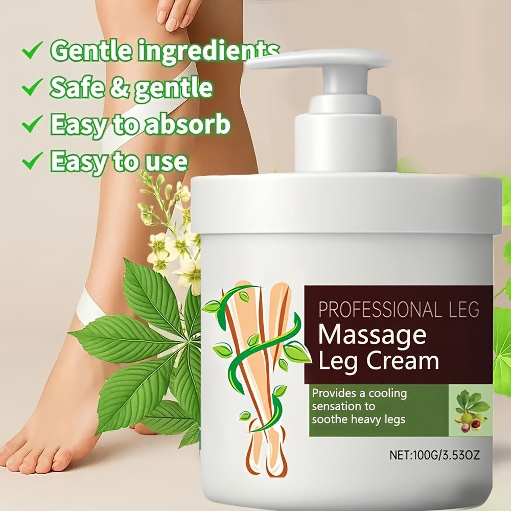 Leg Massage Cream with Snakehead & Bee Venom, Multi-Functional, Moisture, Non-Greasy Formula, Gentle for Sensitive Skin