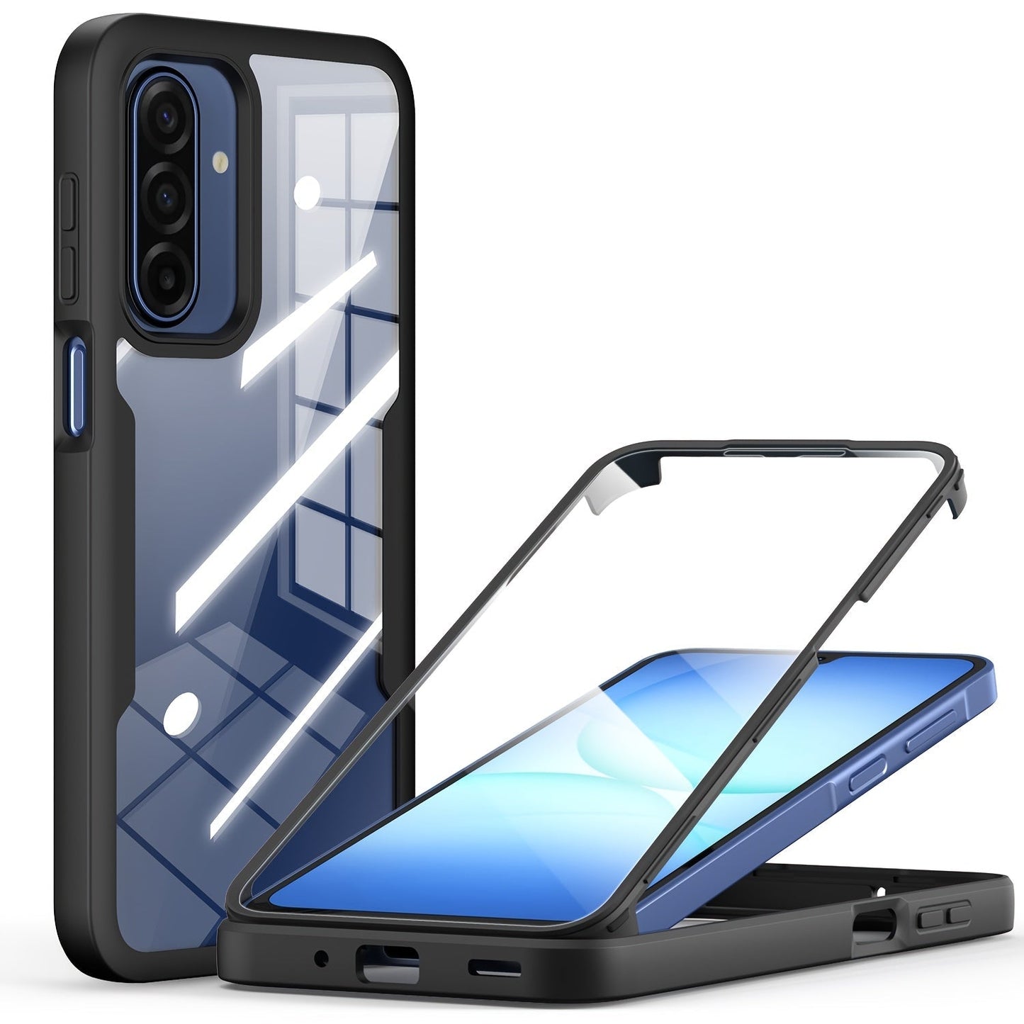 Samsung Galaxy A-Series Rugged Case with Built-In Screen Protector – Full Body Shockproof Phone Cover for Galaxy A15 A16 A17 A36 A37 A56 A57