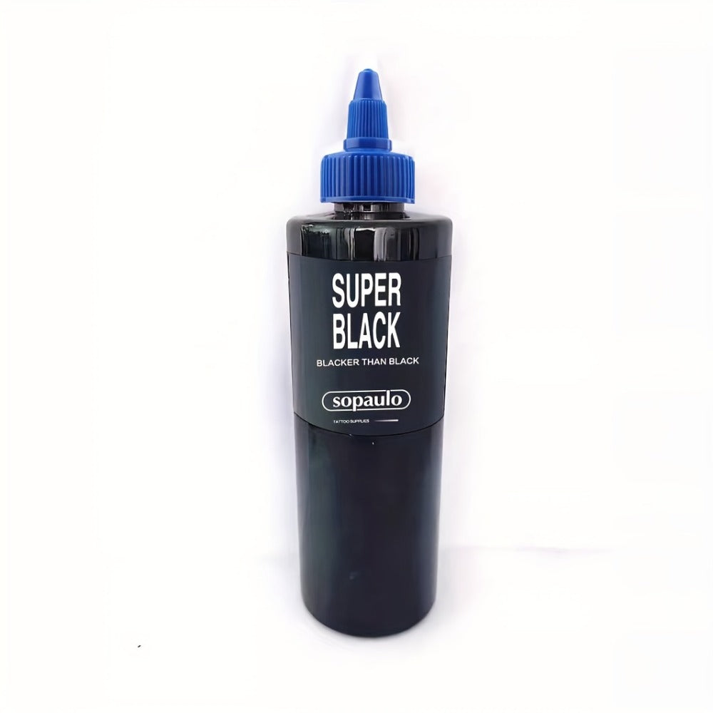 Tattoo Ink 8oz 240ml Single Black Bottle with Ultra-Dark Color Label and Large-Capacity Format