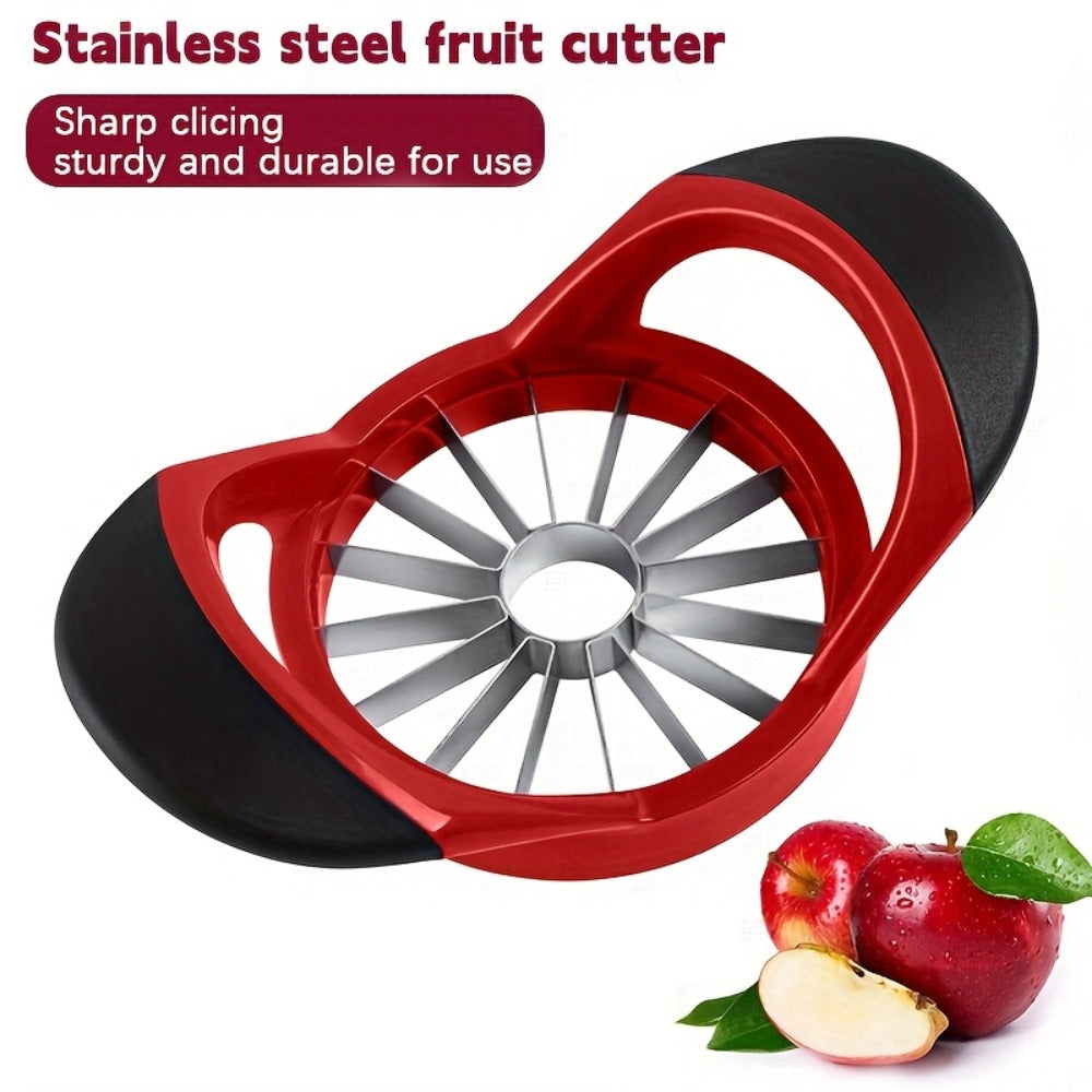 Apple Cutter Slicer 12-Blade Large Ultra-Sharp Stainless Steel, One-Press Core Remover Divides into 12 Pieces