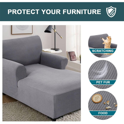 Chaise Lounge Cover Stretch Slipcover Jacquard Fabric Chair Sofa Protector for Living Room Bedroom Multi-Color