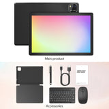 black tablet + black keyboard
