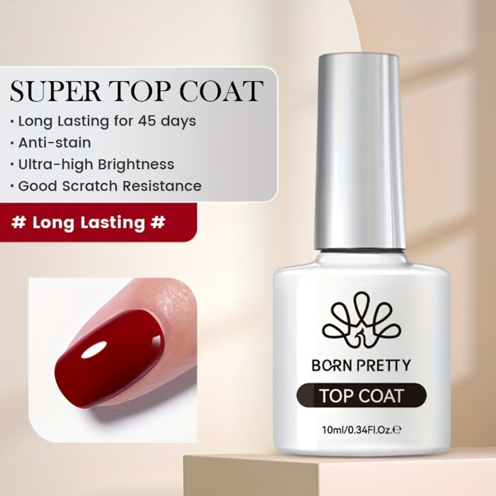 Gel Nail Prep Kit 4-Piece BORN PRETTY – Nail Dehydrator 15ml, Primer 15ml, Base Gel 10ml & Super Top Coat 10ml for Semi-Permanent