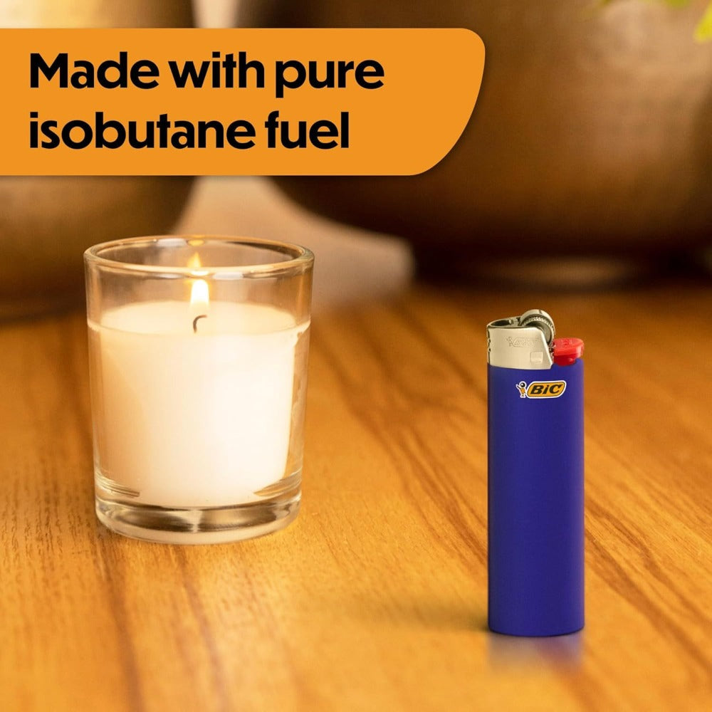 BIC Classic Pocket Lighters Bulk, Assorted Colors, Reliable Windproof Flame for Candles Fireplace Camping Grill