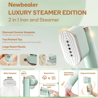 Handheld Garment Steamer 1200W – Portable Clothes Steamer with 15-Second Heat-Up, Dual Steam Settings, Lightweight Travel & Home Steam Iron