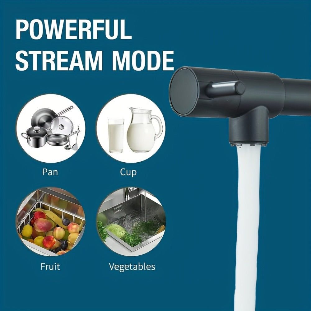 Kitchen Faucet with Pull Down Sprayer Single Handle Single Hole High Arc Spring Commercial Sink Faucet – 360° Swivel Splash-Proof Nozzle