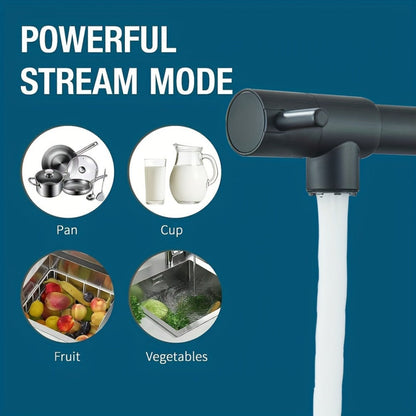 Kitchen Faucet with Pull Down Sprayer Single Handle Single Hole High Arc Spring Commercial Sink Faucet – 360° Swivel Splash-Proof Nozzle