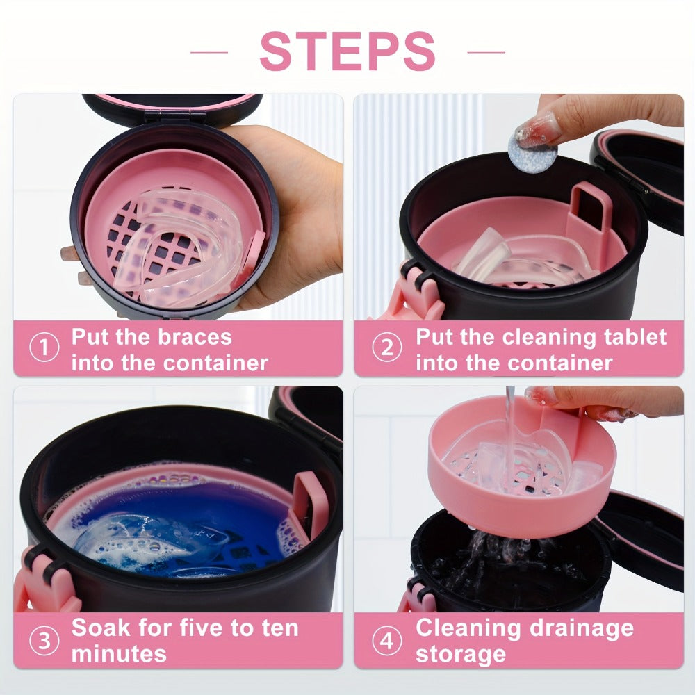 Retainer Case Leak-Proof Round Aligner Storage Box - Clear Orthodontic Retainer Case, Sealed Denture Storage Container for Invisalign