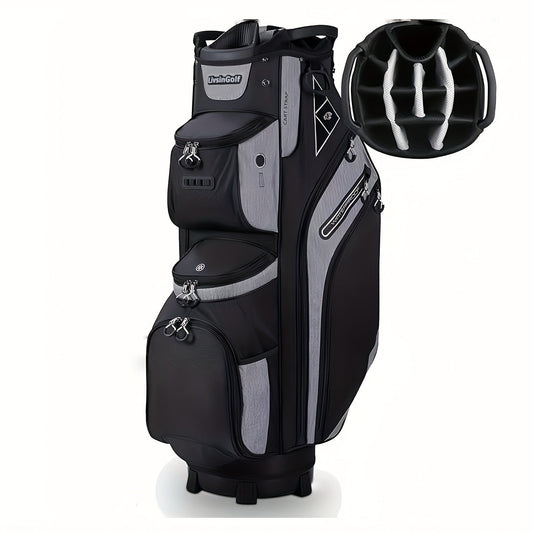 Golf Cart Bag with Full-Length Dividers – Sturdy Spacious Stand Bag with Multiple Pockets for Golf Club Organization, Accessories Storage