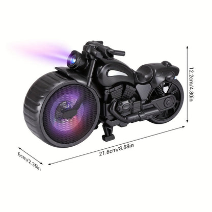 Bluetooth Speaker MOTO BEAT Motorcycle-Shaped RGB Model with FM Radio, USB, TF, AUX and Rechargeable Battery