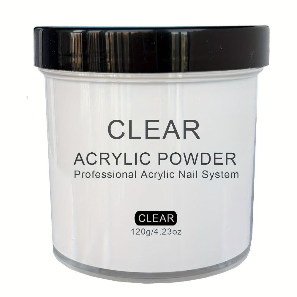 Clear Pink White Acrylic Nail Powder 4oz No Lamp Needed – Polymer Formula for Nail Extensions Sculpting 3D Nail Art Overlays Beginner