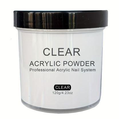 Clear Pink White Acrylic Nail Powder 4oz No Lamp Needed – Polymer Formula for Nail Extensions Sculpting 3D Nail Art Overlays Beginner