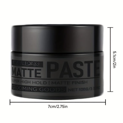 Matte Hair Paste for Men 100g, Non-Greasy Medium Hold Styling Cream with Plant Squalane & Argan Oil