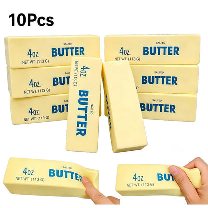 Butter Squishy Toys 10-Pack, Super Slow Rising Butter Stick Squishies, Realistic Food Fidget Toys for Stress
