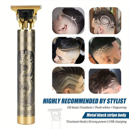 Electric Hair Clipper & Beard Trimmer Set for Men – USB Rechargeable Cordless Haircut Kit with 4 Guide Combs | Professional Home Barber