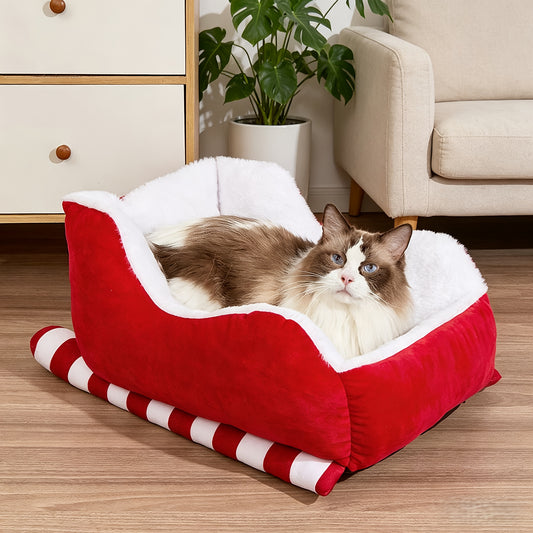 Velvet Dog Bed & Cat Bed with Faux Fur – Cozy Breathable Soft Pet Bed for Puppies & Kittens, Washable Durable Indoor Outdoor Round Bed