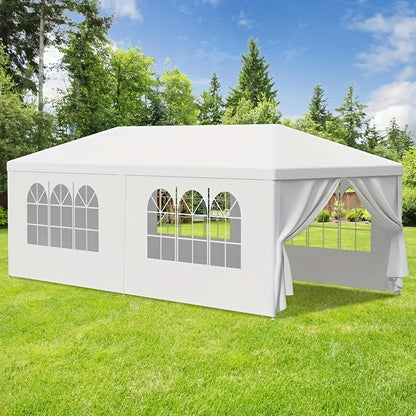 Party Tent 10x20 Outdoor Canopy Gazebo 6 Removable Sidewalls Wedding for Garden, Patio and Yard Use