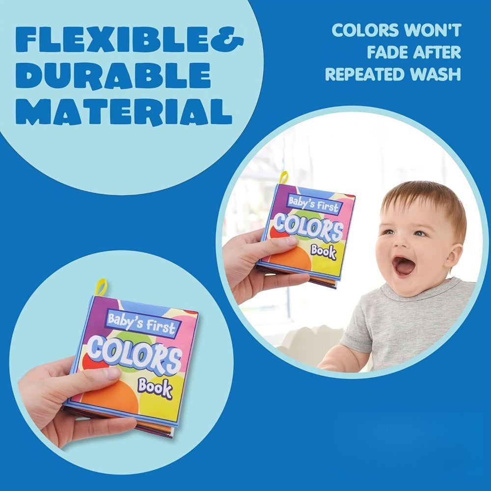 Baby Cloth Books Set of 12, Crinkle Fabric Bath & Sensory Books for Infants & Toddlers, Touch-and-Feel Early Learning First Books