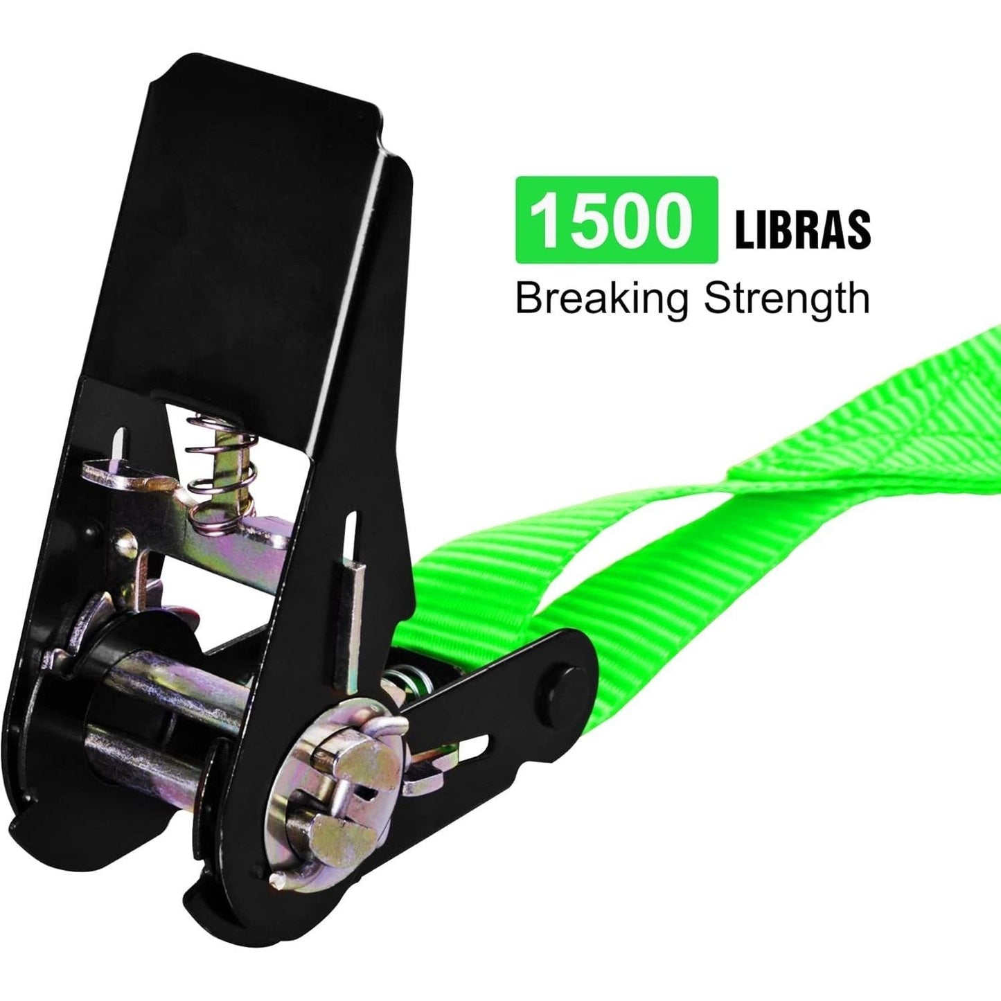 Ratchet Tie Down Straps 4-Pack 15FT 1, 500 lb Break Strength Heavy Duty with Soft Loops & Storage Bag – High-Visibility Webbing
