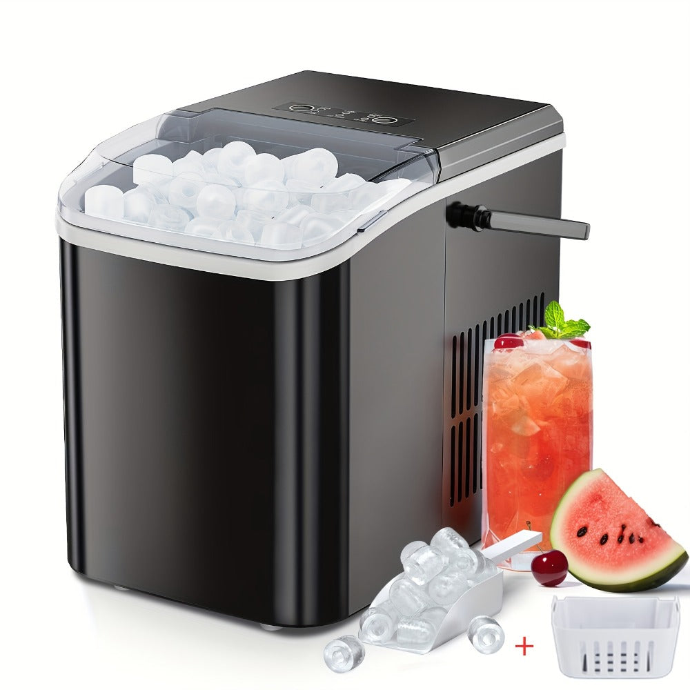 Countertop Bullet Ice Maker with 26.5 lb Daily Label, 9 Cubes per 6 Minutes, 1.5L Tank and Two Colors