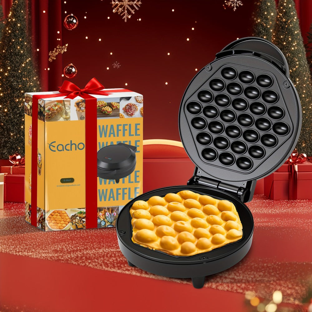 Bubble Waffle Maker 7 Inch 1000W Electric Hong Kong Egg Waffle Maker Nonstick Coating Ready for Entryways, Bedrooms and Living Spaces