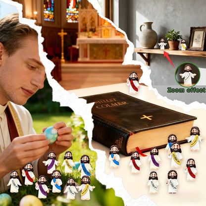 Bulk Mini Jesus Statue Set 50/100/150pcs – Religious Figurine Decorations 5 Assorted Colors, Vase Filler Home Decor Party Favors Christian