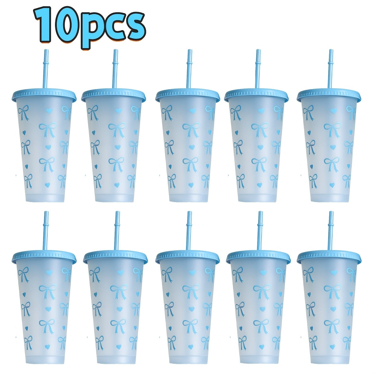 Reusable Party Cups 24 oz with Lids Straws and Dust Covers – BPA Free PP Plastic Tumblers Bulk Set 10 or 20 Pack for Parties Camping Office