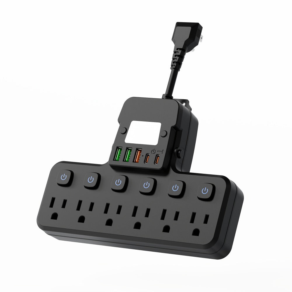 Night Light Wall Outlet Extender 11-in-1 with 6 AC Outlets & 5 USB Ports (3 USB-A & 2 USB-C), Surge Protector Adapter for Home