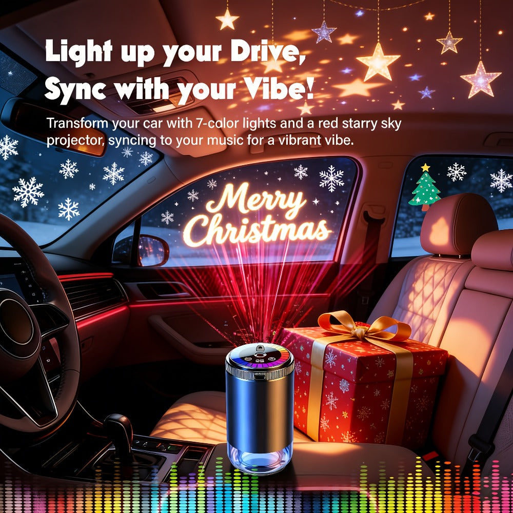 Car Aromatherapy Diffuser with Dynamic Light Show & Starry Sky Projector – USB Rechargeable Air Freshener, Essential Oil Perfume