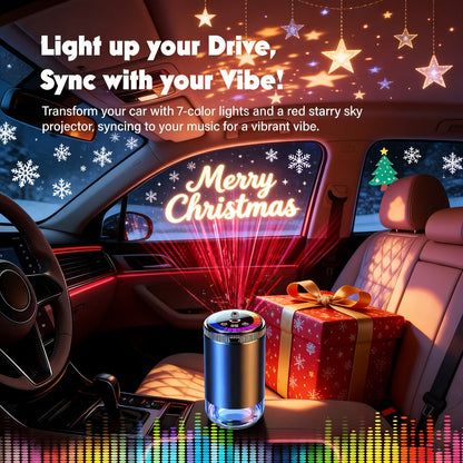 Car Aromatherapy Diffuser with Dynamic Light Show & Starry Sky Projector – USB Rechargeable Air Freshener, Essential Oil Perfume