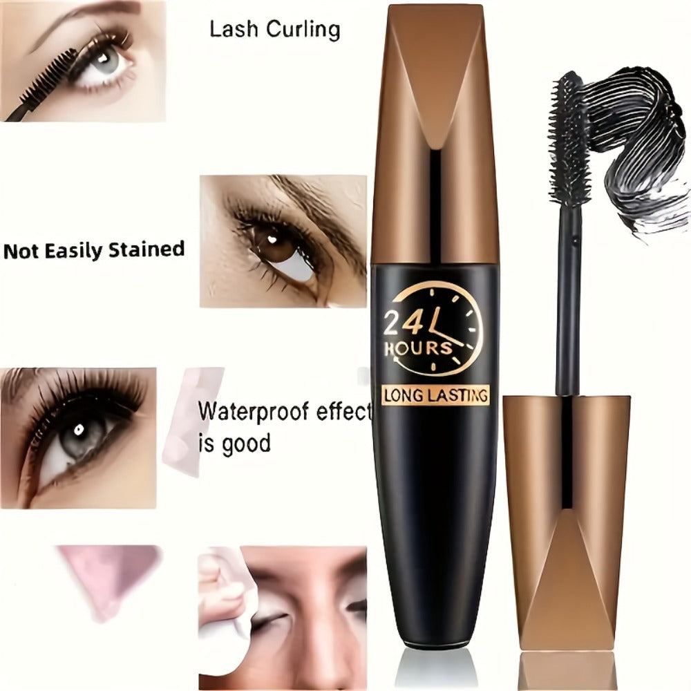 8D Fiber Mascara Set 2 Pcs Volumizing Lengthening Smudge-Proof Waterproof Lash Extension, for Makeup, Travel and Everyday Vanity Use