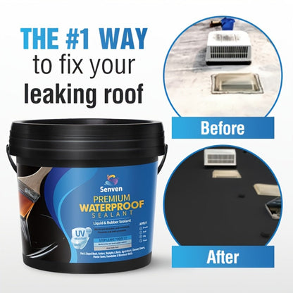 Liquid Rubber Waterproof Sealant 32oz – UV-Resistant Elastic Coating for Roof, RV, Boat, Concrete & Masonry, All-Weather Crack Filler