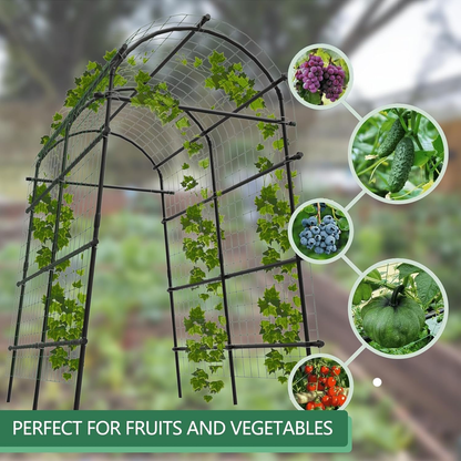 Steel Garden Trellis Arch 7ft PE-Coated Climbing Plants Vegetables