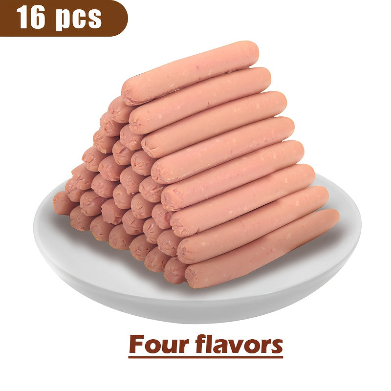 Grain-Free Dog Sausage Treats – Chicken Flavor Ham Sticks, Soft & Easy-Digest Dental Chew Snacks for Puppies & Adult Dogs, No Additives