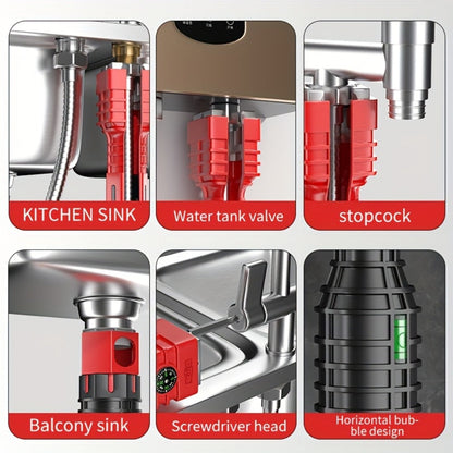 24-in-1 Sink Wrench Faucet Tool Kit Multi-Function Basin Wrench Long Handle for Kitchen Bathroom Plumbing