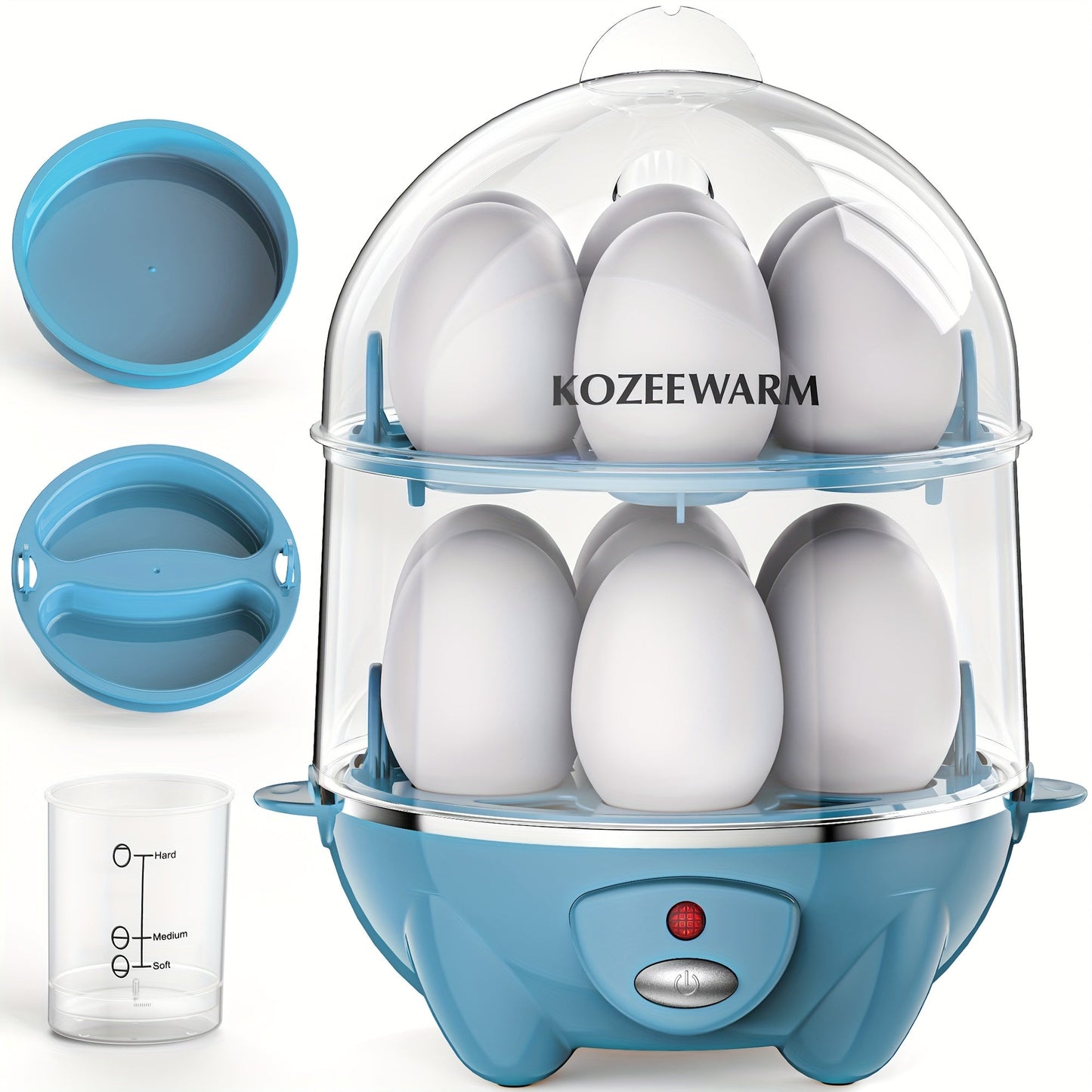 Electric Egg Boiler & Cooker with Auto Shut-Off, Single & Double Layer, Multi-Function for Hard Boiled