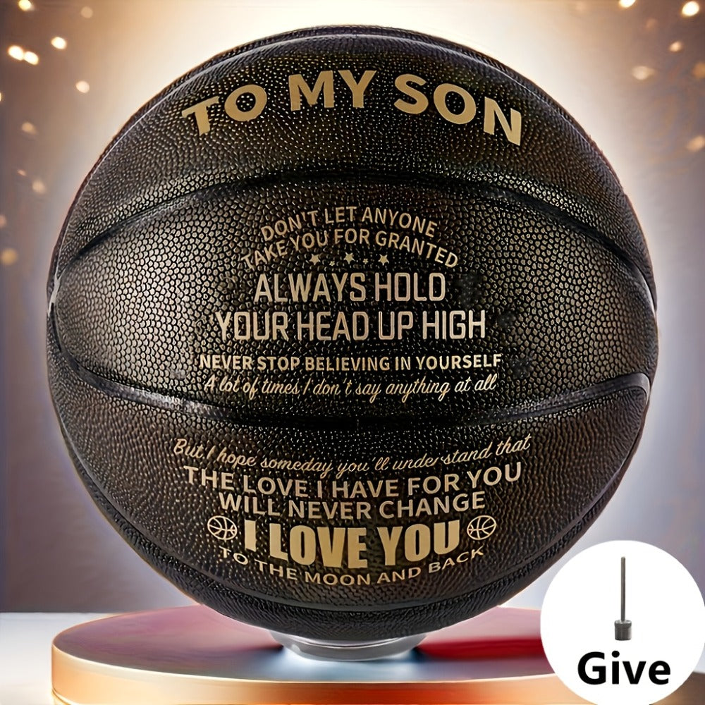 Personalized Basketball Gift for Son & Grandson Standard Size with Pump To My Son To My Grandson Heartfelt Message Sports Birthday Christmas
