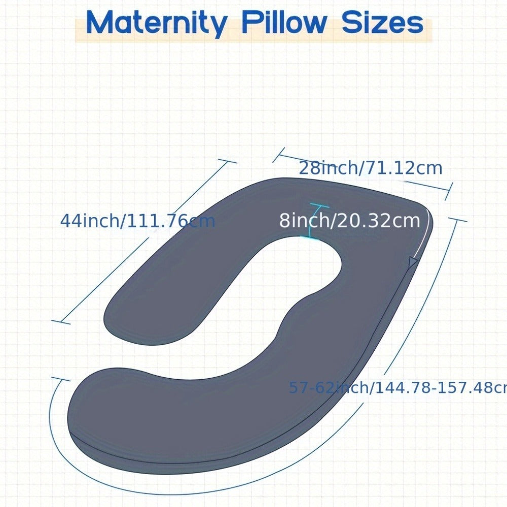 Pregnancy Pillow J-Shape 60 Inch Full Body Maternity Pillow with Velvet Cover for Entryways, Bedrooms and Living Spaces
