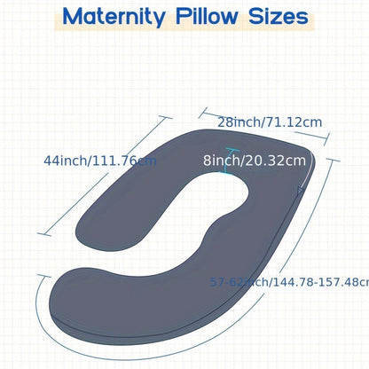 Pregnancy Pillow J-Shape 60 Inch Full Body Maternity Pillow with Velvet Cover for Entryways, Bedrooms and Living Spaces
